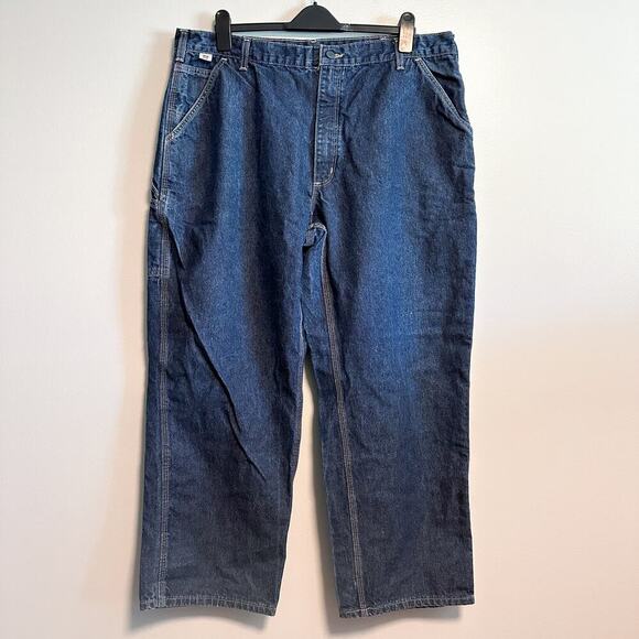 Carhartt Men's Flame-Resistant Denim Dungaree NFPA 2112 Work Pants Size 42x30 - Picture 3 of 10